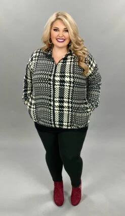 26 OT-C {Smooth Moves} Black White Printed Jacket SALE!! PLUS SIZE XL 2X 3X