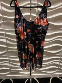 SWIM-Q {Water Vines} Black Sheer Floral One Piece Swimsuit SALE!!! EXTENDED PLUS SIZE 3X 4X