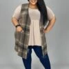 56 OT-R {Mad About Plaid} Brown Plaid Vest EXTENDED PLUS SIZE 3X 4X 5X -Curvy Chic Boutique image c4ef2f27 0194 4fe5 9a9d 7ba523d7cc10