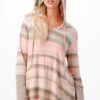 20 HD-G {Going Places} Taupe/Coral Stripe Print Hoodie PLUS SIZE 1X 2X 3X -Curvy Chic Boutique image c67f9485 7421 4bac ab0e a659b56e9505