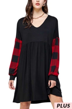 37 CP-E {Know Your Worth} Black Red Plaid Babydoll Tunic PLUS SIZE XL 2X 3X -Curvy Chic Boutique image c9bd601f 5fd4 479e ab3f 4c37e095bfa1
