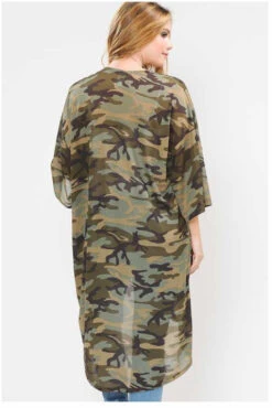 OT-W {In The Army Now} Camoflauge Sheer Long Cardigan PLUS SIZE 1X 2X 3X SALE!! -Curvy Chic Boutique image cbaa370f 92c9 447c 99fc 31651f8c07b7