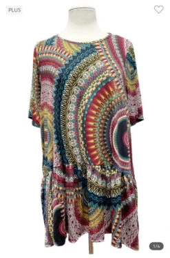 92 PSS-C {Nothing By Chance} Multi-Color Print Top -Curvy Chic Boutique image cd6b21a2 8776 4f0d b56b 657f19193526