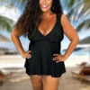 SWIM {Swim At Sunrise} Black/Coral 2 Piece Swimsuit SALE!!!