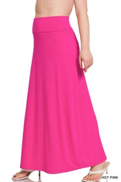 BT-F {Cheer You On} Hot Pink Maxi Skirt PLUS SIZE 1X 2X 3X