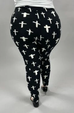 LEG-13 {Glamorous Crosses} Cross Printed Black Leggings EXTENDED PLUS SIZE -Curvy Chic Boutique image d0ff513e 7245 48d8 88b3 ff17acb11bf7