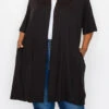 40 OT {Living In Style} Black Short Sleeve Duster W/Pockets CURVY BRAND!!! EXTENDED PLUS SIZE 4X 5X 6X -Curvy Chic Boutique image d13241d2 97e8 474e 919e 8c9d0ed26579