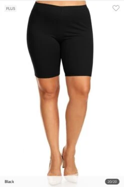 LEG-44 {Confident Choice} Black Biker Shorts PLUS SIZE 1X 2X 3X