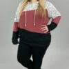 35 HD-C {My Best Guess} Dark Mauve Animal Print Hoodie PLUS SIZE 1X 2X 3X