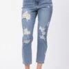 BT-H {Judy Blue Boyfriend Fit} Med Blue Ripped Jeans PLUS SIZE 16W 18W 20W