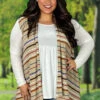 95 OT-R {Day Trips} Beige Striped Vest SALE!!! PLUS SIZE 1X 2X 3X -Curvy Chic Boutique image d2ca8db3 33cb 4d8d ac9a 3087b4aee863