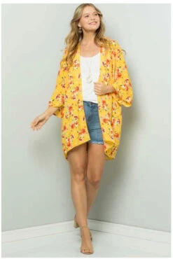 65 OT-F {Flowers In Sunshine} Yellow Floral Printed Cardigan PLUS SIZE -Curvy Chic Boutique image d3110e76 e4d4 437f 8937 2b17da61579c