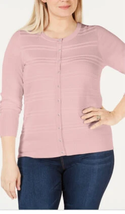 OT-A M-109 {Charter Club} Light Pink Textured Cardigan *SALE* Retail $44.99