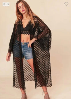 LD-O {Drawn To Lace} Black SALE! Lace Duster PLUS SIZE XL 2X 3X -Curvy Chic Boutique image d4a07f98 847c 4ba9 a8f3 5e624b5e26c8