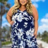 LD-B {Forgotten Romance} Blue Floral Midi Dress PLUS SIZE 1X 2X 3X -Curvy Chic Boutique image d69a25c0 405d 4880 8ace dfd1fc8d36da