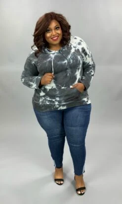 HD-Z {Make It Mine} Charcoal Tie Dye Hoodie PLUS SIZE XL 2X 3X -Curvy Chic Boutique image d751a0e3 3a09 4c1f 9d53 5b5d60a4832e