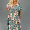 LD-R {In This Together} SALE! Jade Floral V-Neck Belted Maxi Dress PLUS SIZE XL 2X 3X -Curvy Chic Boutique image da68c4e2 5437 47ad 9533 1a0c370fc59b