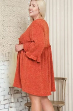 63 PQ-I {The Right Addition} Rust V-Neck Babydoll Dress SALE!! PLUS SIZE 1X 2X 3X -Curvy Chic Boutique image db64ee97 7afb 4e39 9e9f f9547ef5fae8