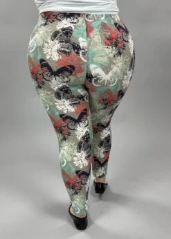 LEG-25 {Butterfly Fields} Dusty Sage Butterfly Print Leggings EXTENDED PLUS SIZE 3X/5X -Curvy Chic Boutique image e160dd1f 310e 4a4b 9d4f dd52ae27533c