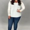 56 OR 34-SLS-Y {Subtle Glamour} White Tunic Lace Sleeve Plus Size 1X 2X 3X -Curvy Chic Boutique image e19e049c 5494 4789 bcf8 953ca145231d