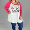 85 GT-D {Believe} White/Pink Graphic Tee CURVY BRAND!! EXTENDED PLUS SIZE 1X 2X 3X 4X 5X 6X -Curvy Chic Boutique image e2288ee1 f217 451c bd47 503bff1fa9c2
