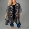 34 OT-L {I Am Here} Umgee Black Mulit-Print Kimono PLUS SIZE XL/1X 1X/2X -Curvy Chic Boutique image e3c99da5 eb9c 4e1a bc03 51cca93da493