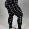 LEG-R {On Another Page} Black Checkered Leggings EXTENDED PLUS SIZE 3X/5X