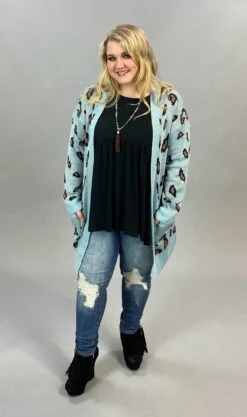 22 OT-J {Being My Best} Blue Mocha Animal Cardigan PLUS SIZE XL 2X 3X -Curvy Chic Boutique image e89963bf 5c7d 4a71 be95 517244a7a795