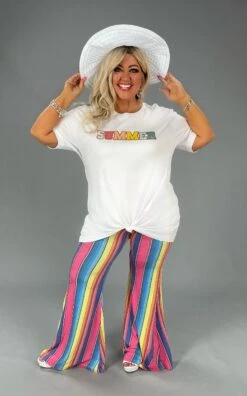 87 GT-O {Summer Is Here} Ivory "SUMMER" Graphic Tee PLUS SIZE 3X