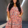 62 PSS-Z {Rule The Runway} Coral Tribal Print V-Neck Dress EXTENDED PLUS SIZE 3X 4X 5X -Curvy Chic Boutique image eb08fadc 7080 488c a3f4 9e41bbb3d0fd