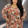 26 PLS -V {Renown Beauty} Rust Floral Tunic PLUS SIZE 1X 2X 3X -Curvy Chic Boutique image ee155a2b 7301 4b8e b02b 4443a4952c5a