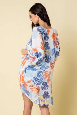 OT-M {Palm Beach} Sheer Blue/Orange/ Yellow Cardigan PLUS SIZE 1X 2X 3X -Curvy Chic Boutique image ee361b56 0766 4922 96c7 d1d1d8a179d9