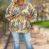 37 PSS-Y {A Bit Confusing} Multi-Color Print Babydoll Top PLUS SIZE 1X 2X 3X -Curvy Chic Boutique image f0c6012c ec4d 4b06 b215 51d3015c4170