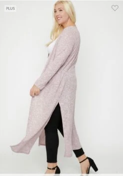 LD-Q {Reflection Of Love} Lt. Red Ribbed Duster W/ Pockets PLUS SIZE XL 2X 3X -Curvy Chic Boutique image f0ea2305 2bb3 449f 9363 57ca8b7ba08d