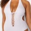 SWIM-E {Perfecta} White Lace Up One Piece Swimsuit SALE!!! PLUS SIZE 1X 2X 3X -Curvy Chic Boutique image f1d6c546 8704 4b62 b99d f28a4c697a50