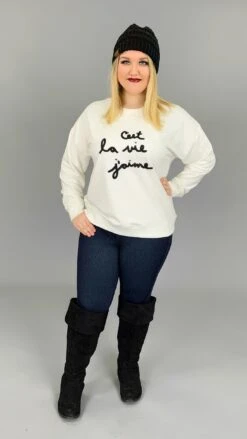 GT-L {That Is The Life I Love} Ivory Sweatshirt Black Stitching SALE!!! -Curvy Chic Boutique image f3dcb9fc ae9a 4ecd a4ef 13a387eb2e5d