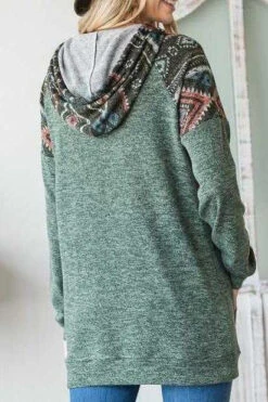 76 HD-A {Cozy On Up} Olive Hoodie W/Aztec Contrast SALE!!!! PLUS SIZE XL 2X 3X -Curvy Chic Boutique image f89288e8 e01c 488f bf6a b9bdab9108e6
