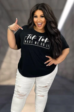 33 GT-L {Tik Tok Made Me Do It} Black Graphic Tee PLUS SIZE 3X
