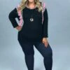 24 CP-L {Lucky In All} Black Pink Leopard Detail Top PLUS SIZE XL 2X 3X -Curvy Chic Boutique image fb0bf176 a27e 4359 94b5 e63d94a8af41