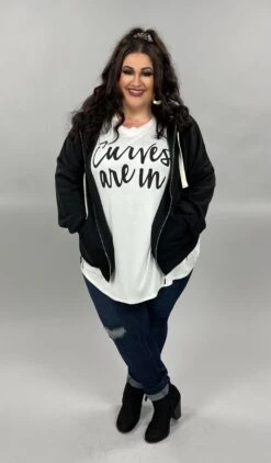 56 OR 20 OT-K {Warm & Fuzzy} BLACK Zip Jacket SALE!! PLUS SIZE 1X 2X 3X