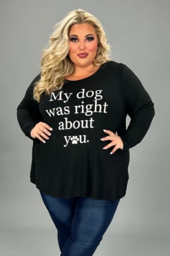 59 OR 27 GT-C {Dog's Right} Black "My Dog Was Right" Graphic Tee SALE!!!CURVY BRAND EXTENDED PLUS SIZE 3X 4X 5X 6X -Curvy Chic Boutique image fc869e4d d2f0 4788 812b be9eccfe29be