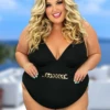 SWIM-F {Island Hopping} Black Belted One Piece Swimsuit SALE!!! EXTENDED PLUS SIZE 4X -Curvy Chic Boutique image fd0957b2 3abd 4830 9b55 818a0b7d9add