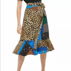 BT-G M-109 {Calvin Klein} Patchwork Leopard Skirt SALE!!! RETAIL $99.50 PLUS SIZE 16W 18W 22W 24W