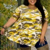 84 PSS-E {Not The Average} Mustard Camo Print Top PLUS SIZES XL 2X 3X -Curvy Chic Boutique nottheaveragemustard