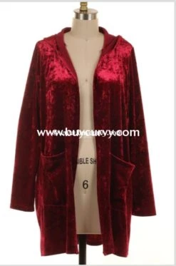 OT-O {Wow That’s Gorgeous} Soft Velvet With Hood -Curvy Chic Boutique ot o mulberry soft velour hooded cardi with sequined elbow patches sale outerwear curvy boutique plus size clothing 2 388