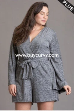 RP-Z {All That Glitters} Silver/Black Angel Sleeve SALE!!! PLUS SIZE 1X 2X 3X -Curvy Chic Boutique rp z all that glitters silverblack angel sleeve romper curvy boutique plus size clothing 727