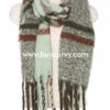 SCF- Green Plaid (SOFT) Scarf With Fringe