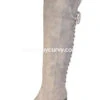 SHOES {Bamboo} Taupe Knee High Lace Up Boots With Heel -Curvy Chic Boutique shoes bamboo taupe knee high lace up boots with heel sale curvy boutique plus size clothing 591