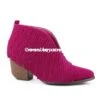 SHOES {Beast} Fuchsia Fringed Booties With Block Heel -Curvy Chic Boutique shoes beast fuchsia fringed booties with block heel sale curvy boutique plus size clothing 250