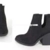 SHOES {SODA} Black Side Cut SALE!! Stacked Block Heel Booties -Curvy Chic Boutique shoes soda black side cut stacked block heel booties sale curvy boutique plus size clothing 1 688